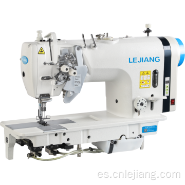 Máquina de coser plana de doble aguja de lanzadera grande integrada